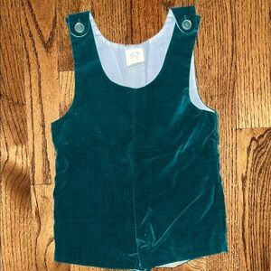 Baby preppy green Velvet coverall